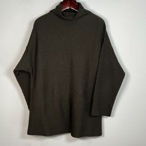 Green Gray Mock Neck Sweater by Jane Daniels Auckland Size 14 Womens Wool Blend‎